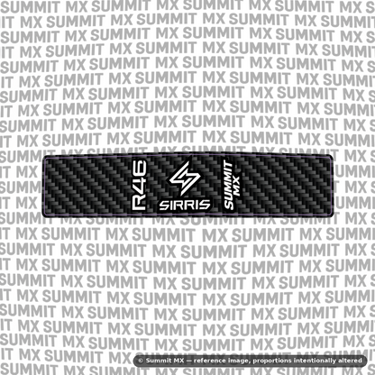 Sirris R46 shock decal in carbon fiber pattern — Summit MX