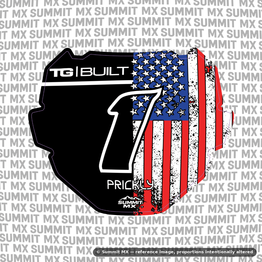 Stars & Stripes Full Color number plate decal cut for the ODI number plate