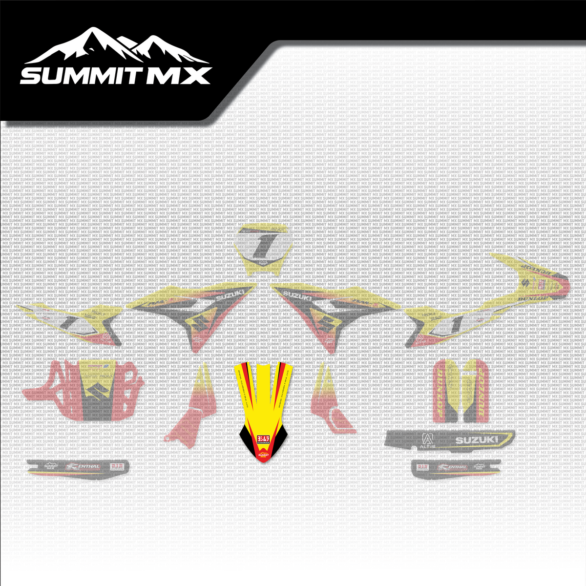 Suzuki Inspired Altis Delta Front Fender Decal placement on the full kit