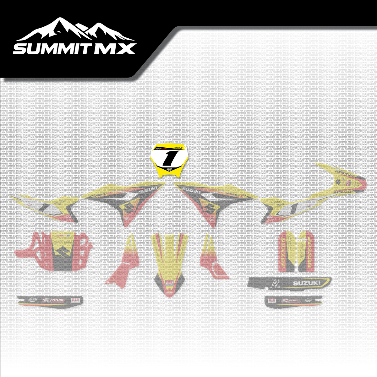 Suzuki Inspired Altis Delta Number Plate Decal placement on the full kit