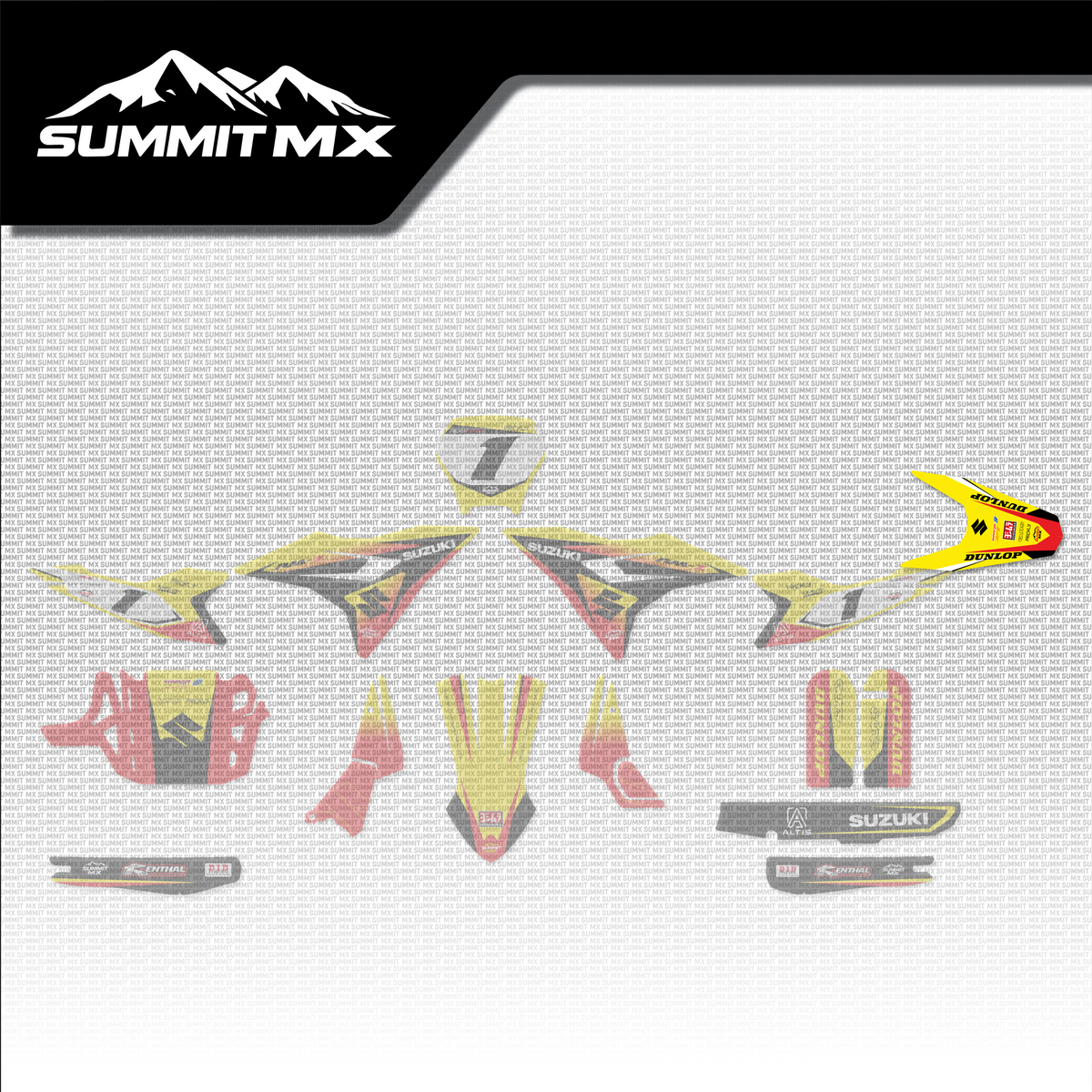 Suzuki Inspired Altis Delta Rear Fender Decal placement on the full kit