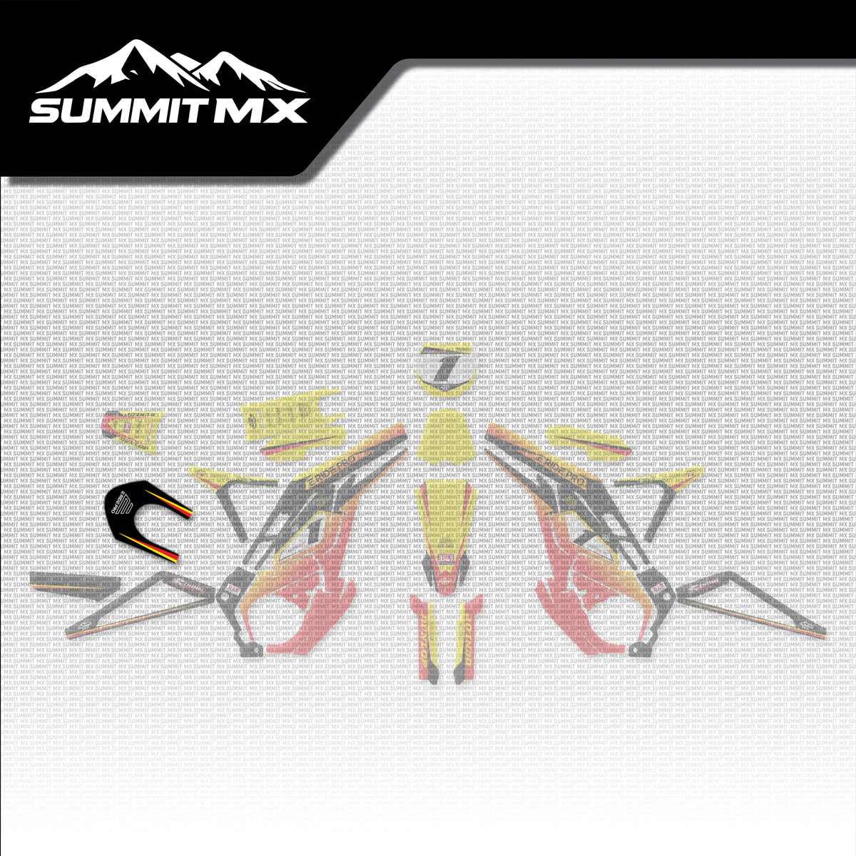 Suzuki Inspired E-Ride Pro Rear Mud Guard Decal placement on the full kit