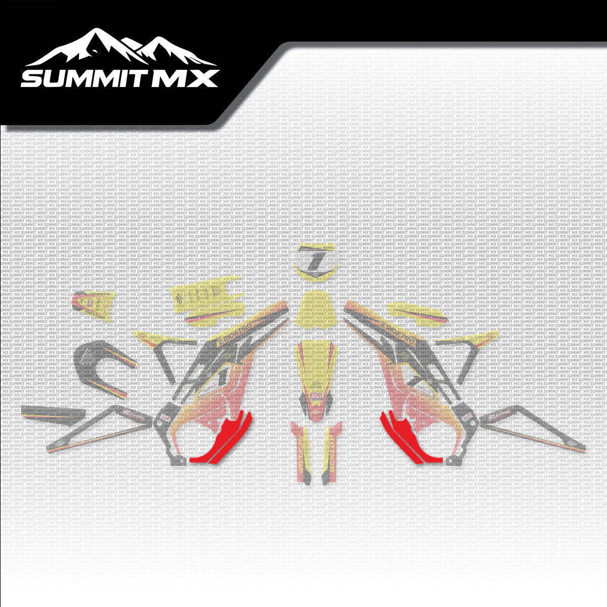 Suzuki Inspired E-Ride Pro Skid Plate Decals placement on the full kit