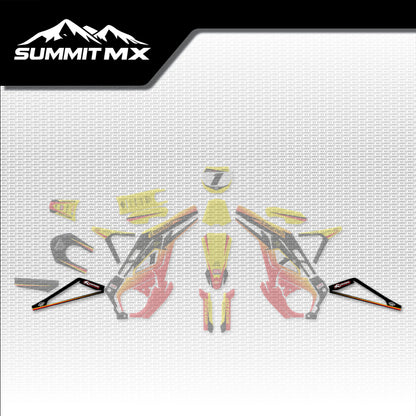 Suzuki Inspired E-Ride Pro Swing Arm Decals placement on the full kit