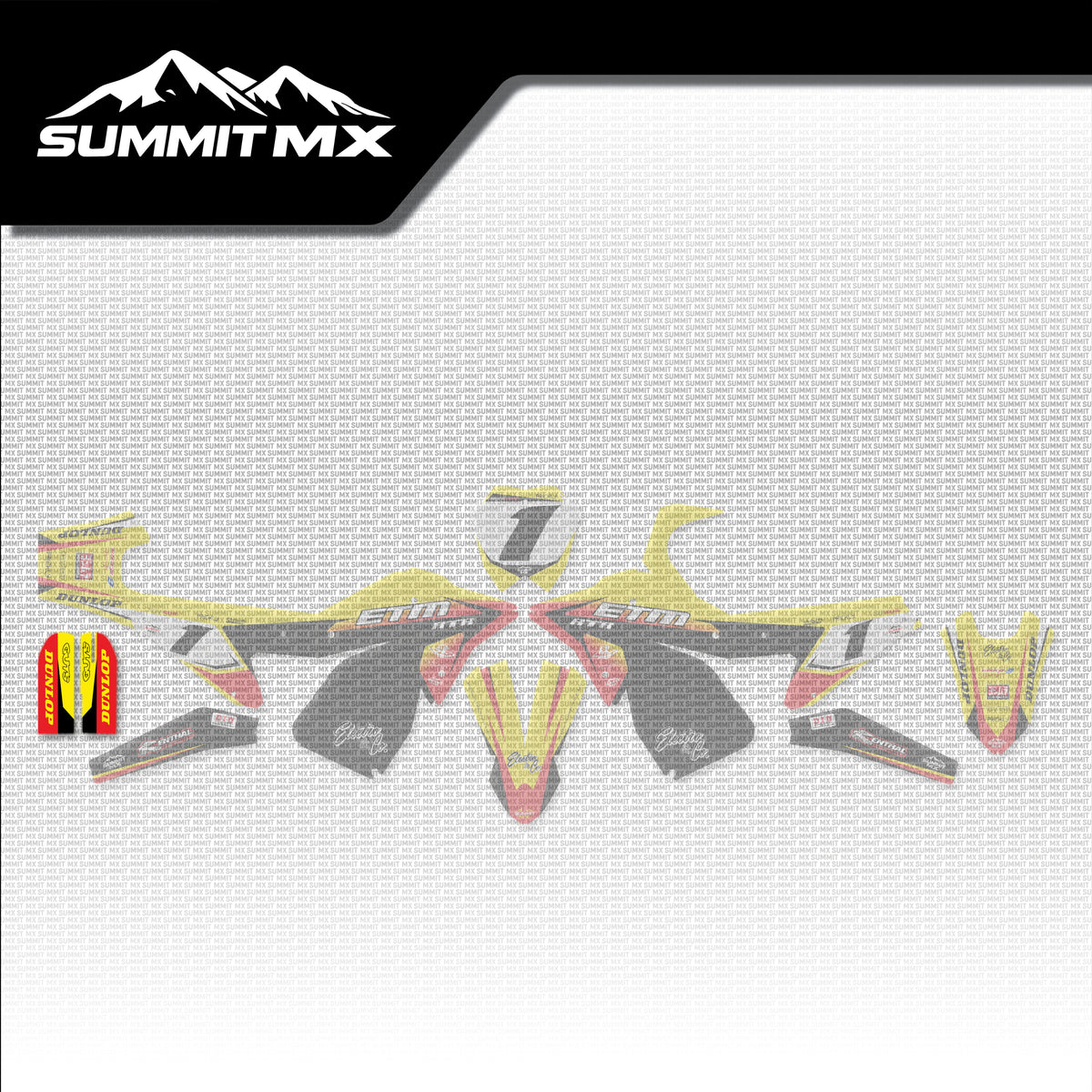 Suzuki Inspired ETM RTR Fork Guard Decals placement on the full kit
