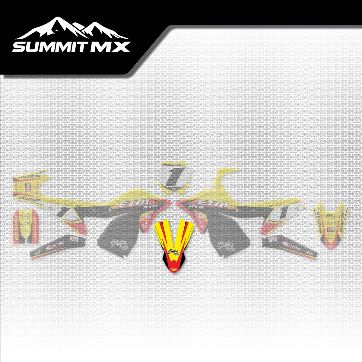 Suzuki Inspired ETM RTR Front Fender Decal placement on the full kit