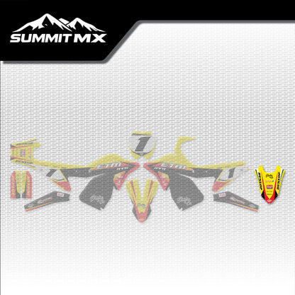 Suzuki Inspired ETM RTR Rear Fender Decal placement on the full kit