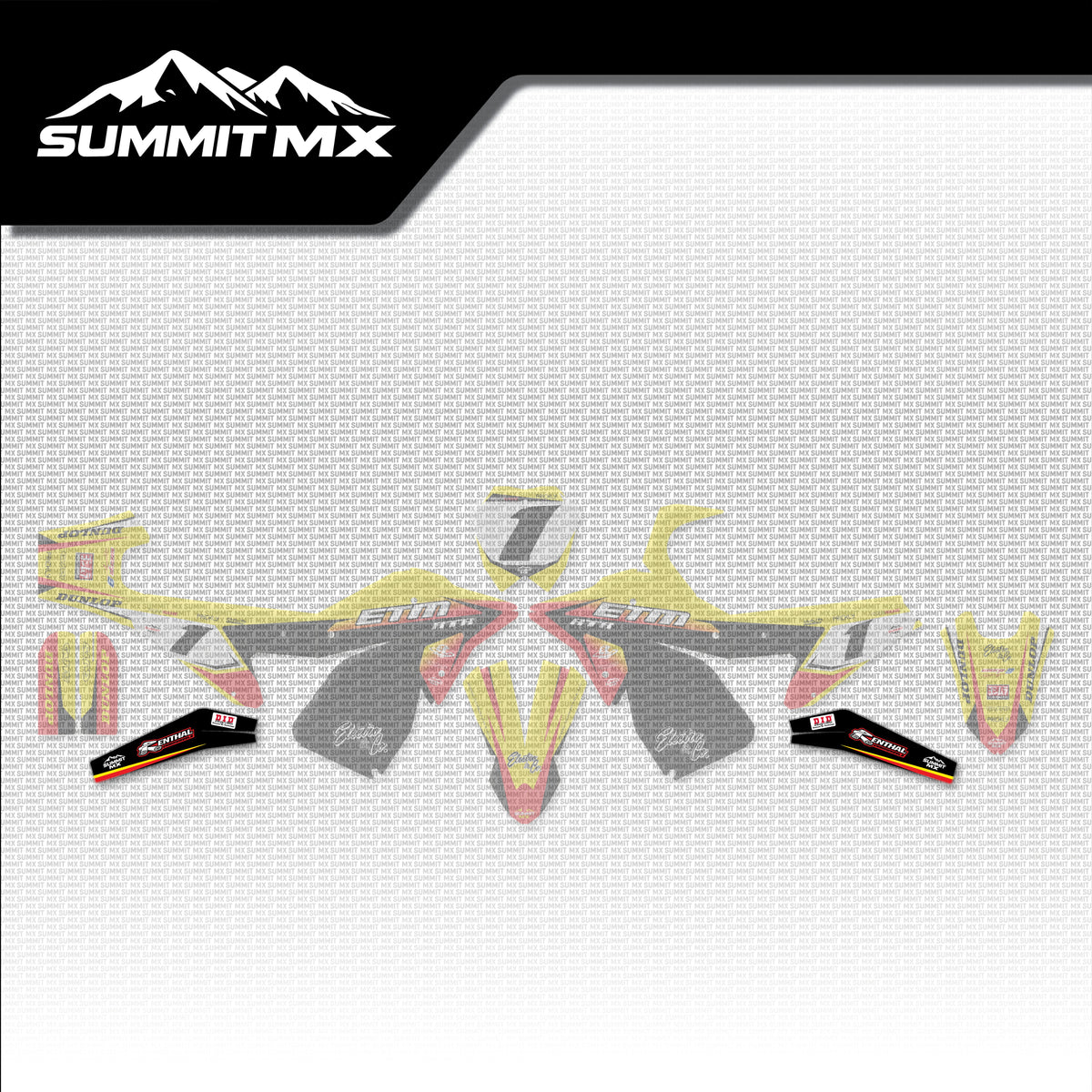 Suzuki Inspired ETM RTR Swing Arm Decals placement on the full kit