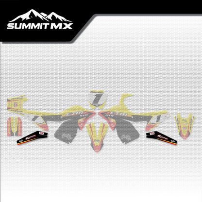 Suzuki Inspired ETM RTR Swing Arm Decals placement on the full kit