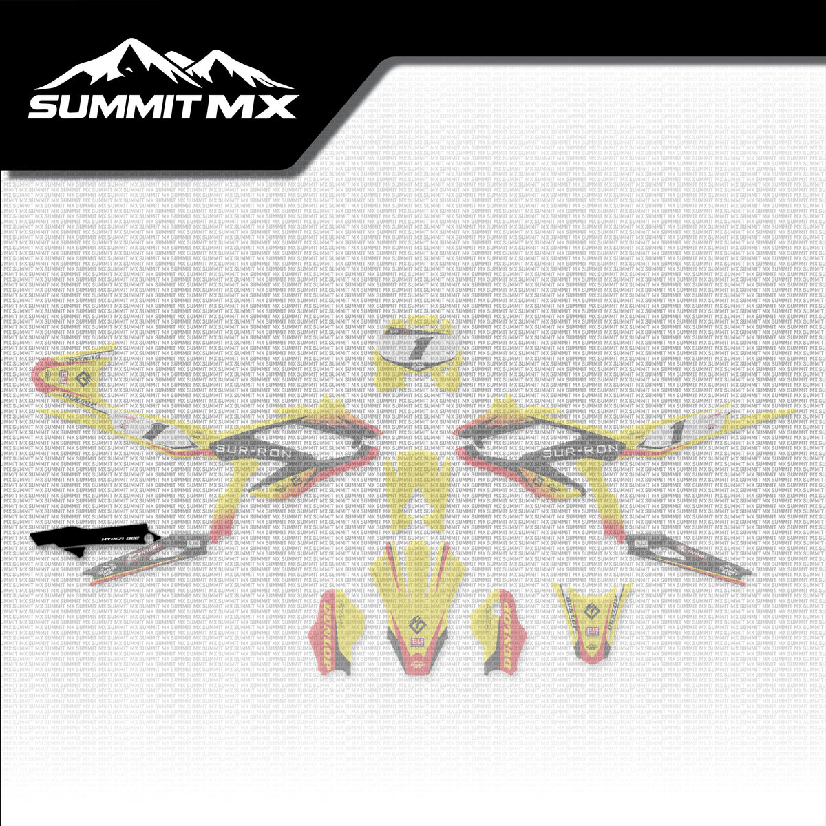 Suzuki Inspired Hyper Bee Chain Guide Decal placement on the full kit