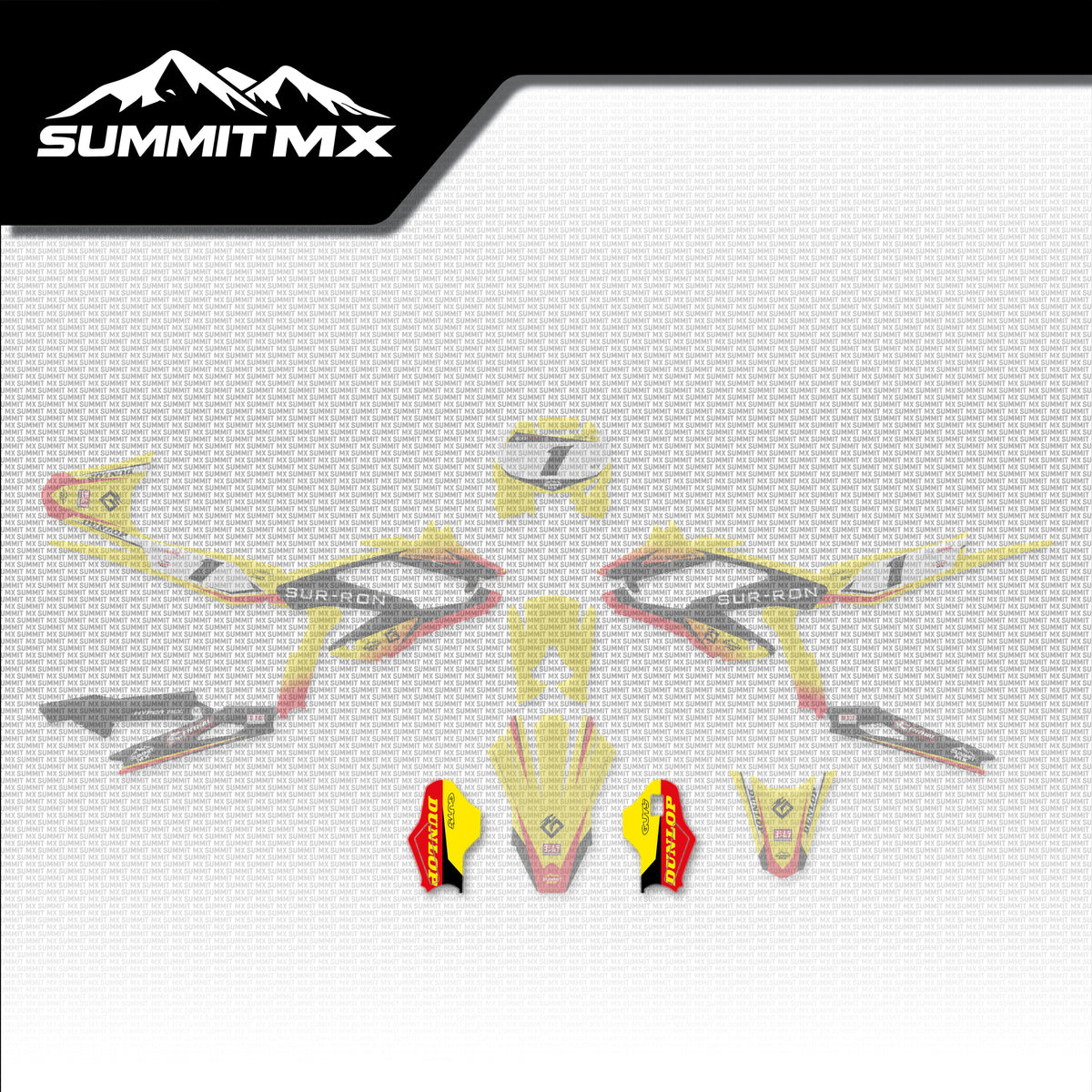 Suzuki Inspired Hyper Bee Fork Guard Decals placement on the full kit