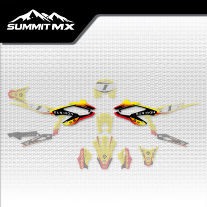 Suzuki Inspired Hyper Bee Side Shroud Decals placement on the full kit