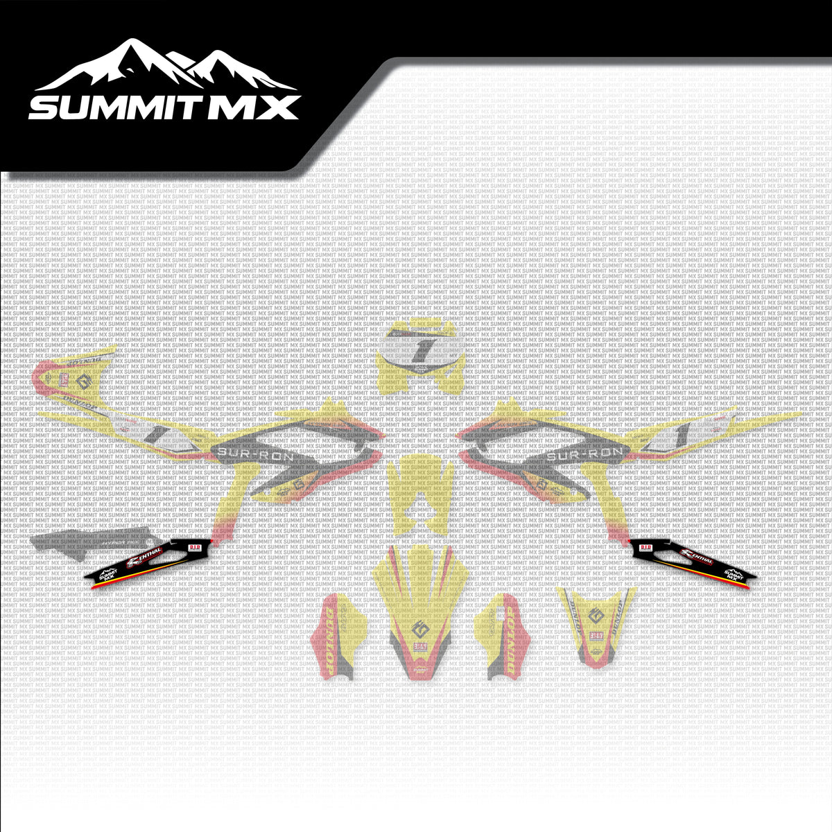 Suzuki Inspired Hyper Bee Swing Arm Decals placement on the full kit