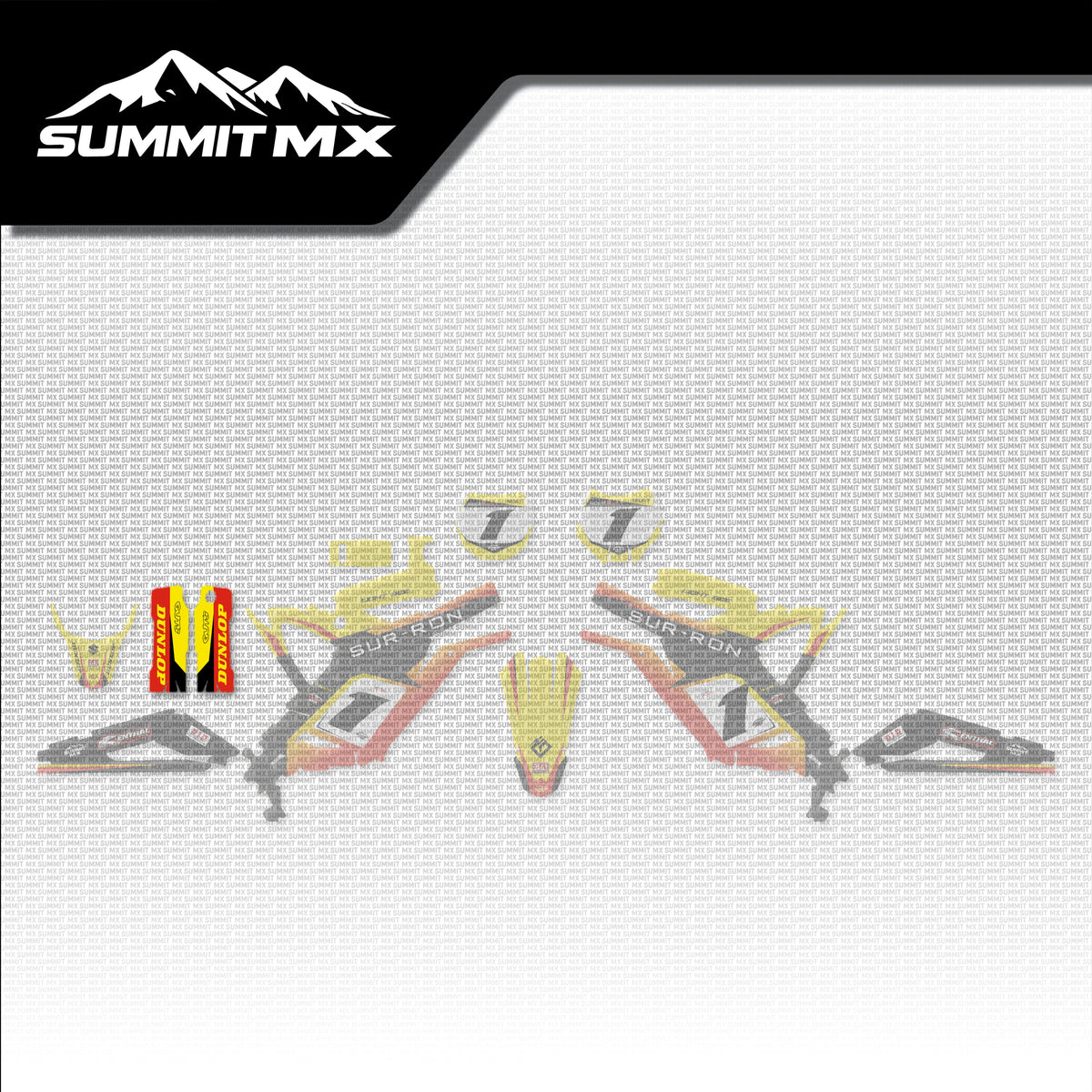 Suzuki Inspired Light Bee Fork Guard Decals placement on the full kit