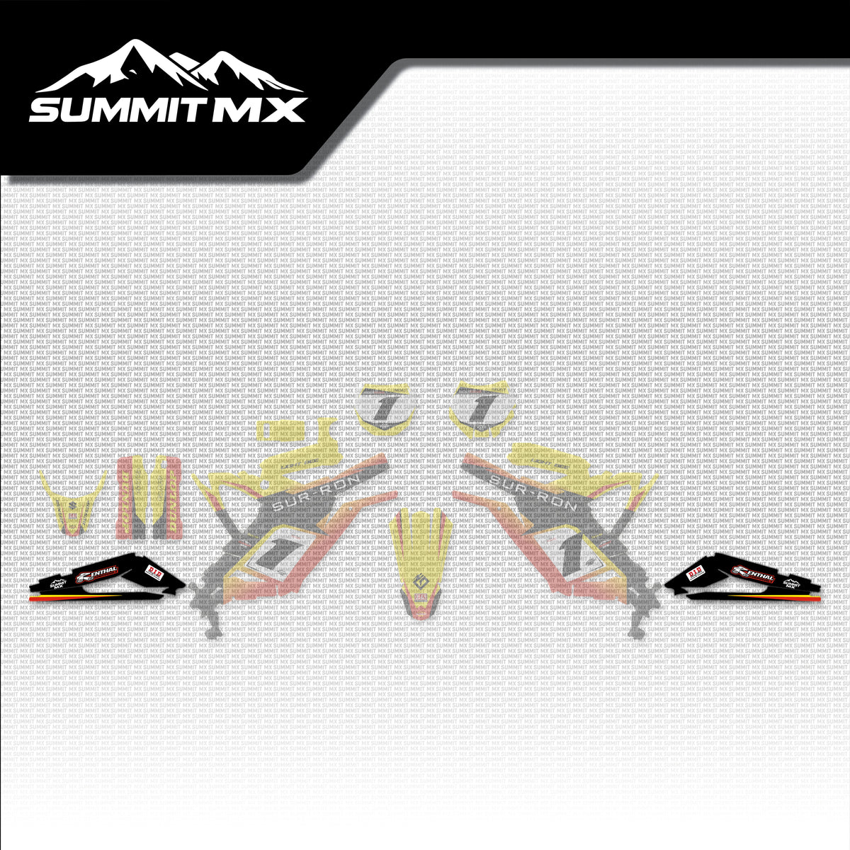 Suzuki Inspired Light Bee Swing Arm Decals placement on the full kit