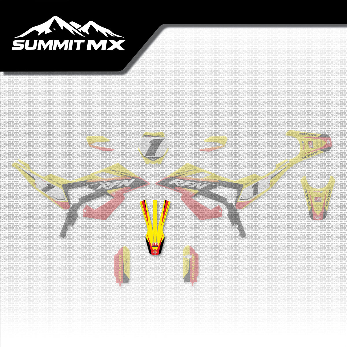 Suzuki Inspired RFN Warrior Pro SX-E15 Front Fender Decal placement on the full kit