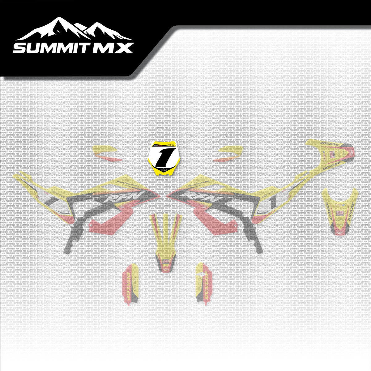 Suzuki Inspired RFN Warrior Pro SX-E15 Number Plate Decal placement on the full kit