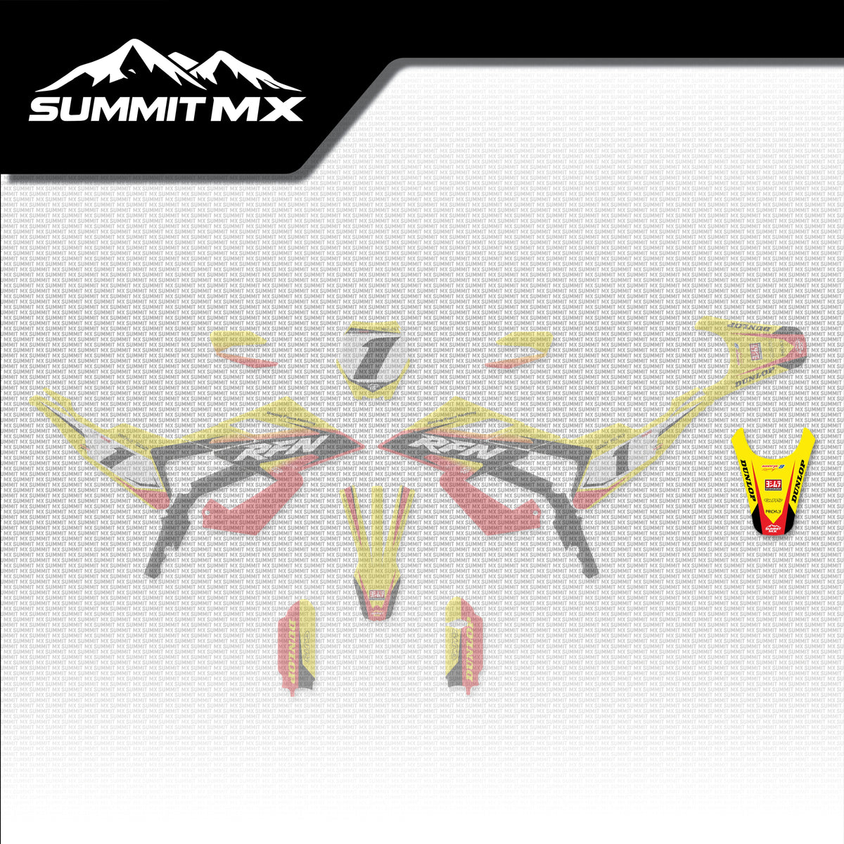 Suzuki Inspired RFN Warrior Pro SX-E15 Rear Fender Decal placement on the full kit