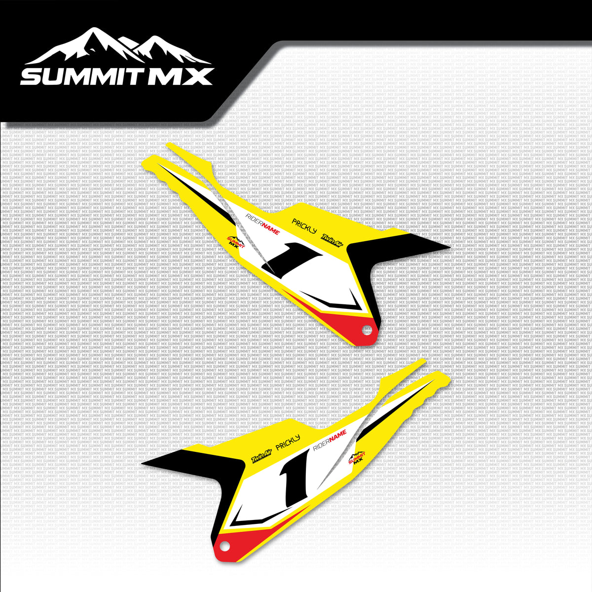 Suzuki Inspired RFN Warrior Pro SX-E15 Side Number Plate Decals