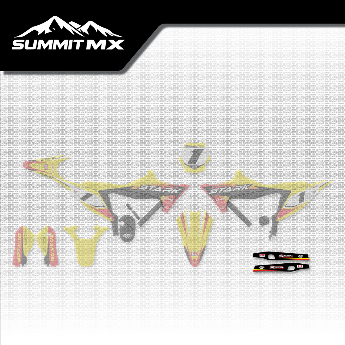 Suzuki Inspired Stark Varg Swing Arm Decals placement on the full kit