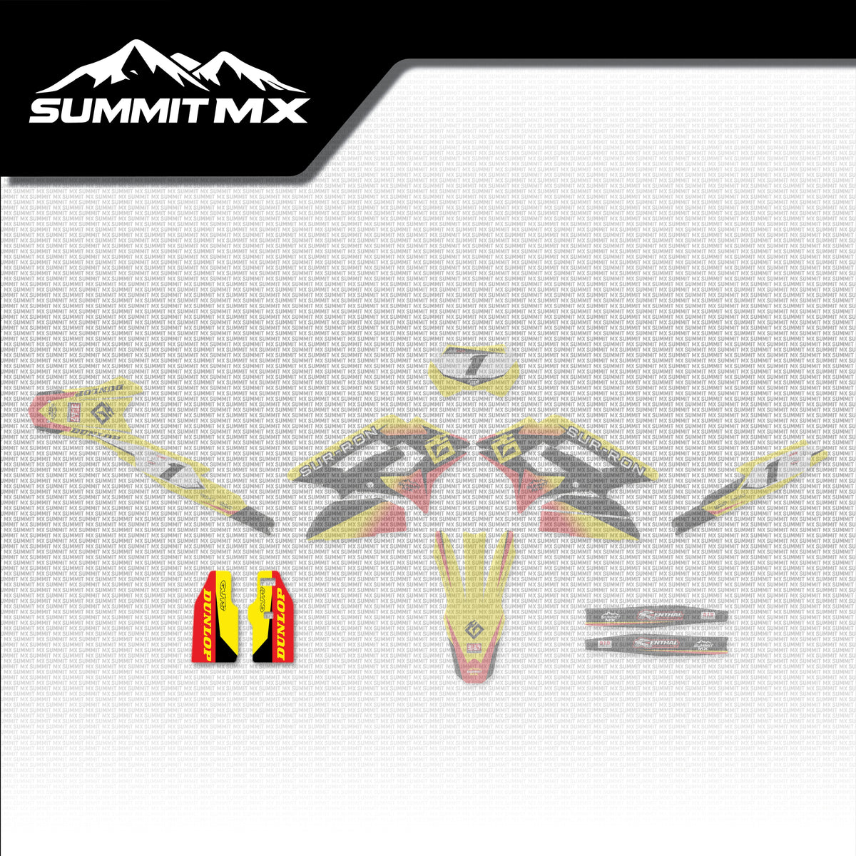 Suzuki Inspired Storm Bee Fork Guard Decals placement on the full kit
