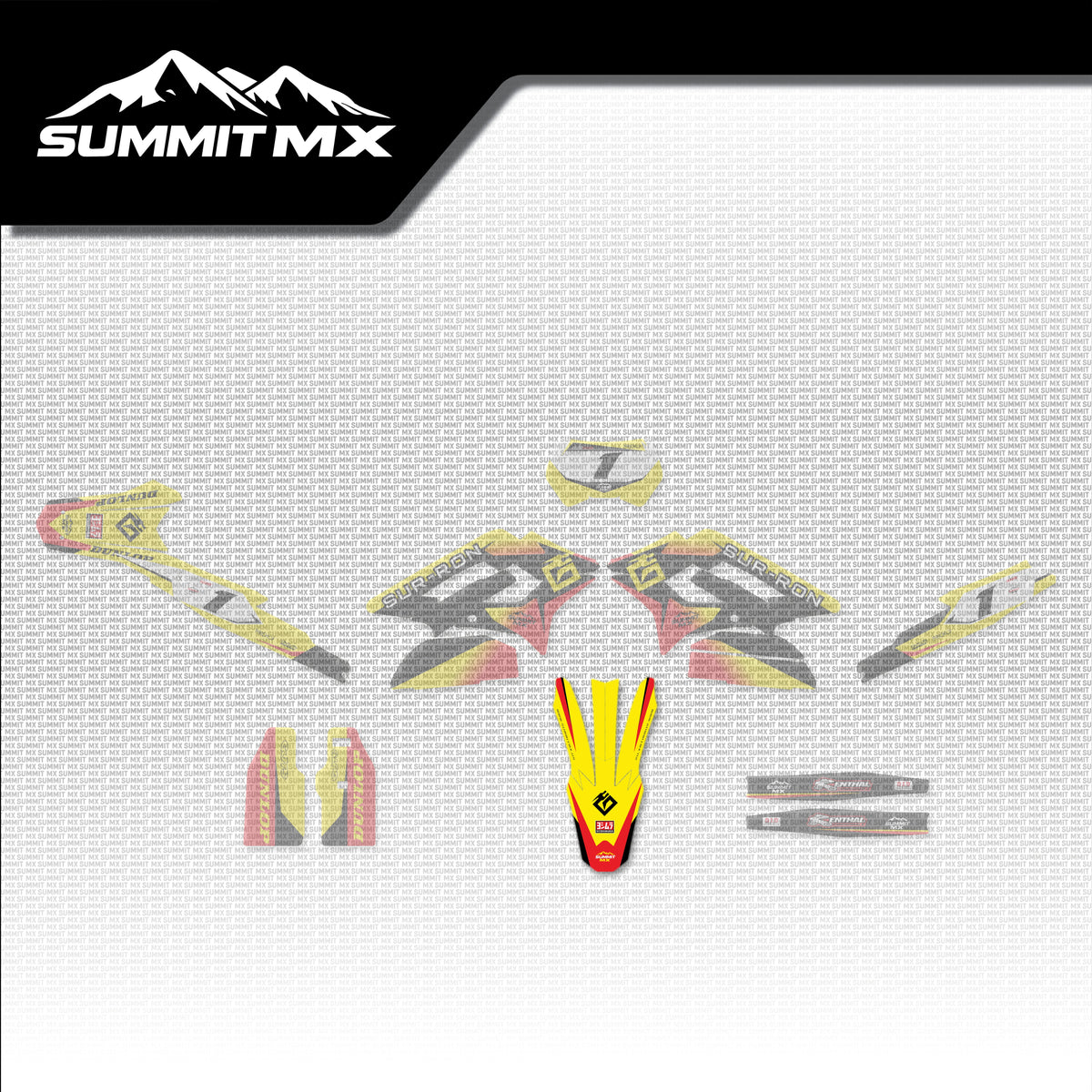 Suzuki Inspired Storm Bee Front Fender Decal placement on the full kit