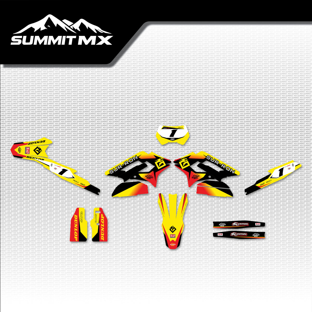 Suzuki Inspired Storm Bee graphics kit full artwork layout by Summit MX