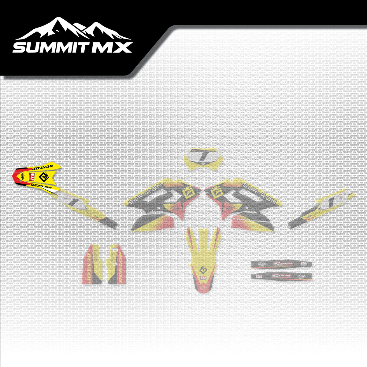 Suzuki Inspired Storm Bee Rear Fender Decal placement on the full kit