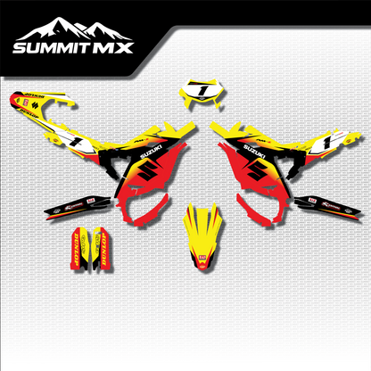 Suzuki Inspired Ultra Bee graphics kit full artwork layout by Summit MX