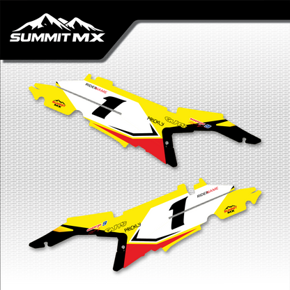 Suzuki Inspired Ultra Bee Side Number Plate Decals by Summit MX