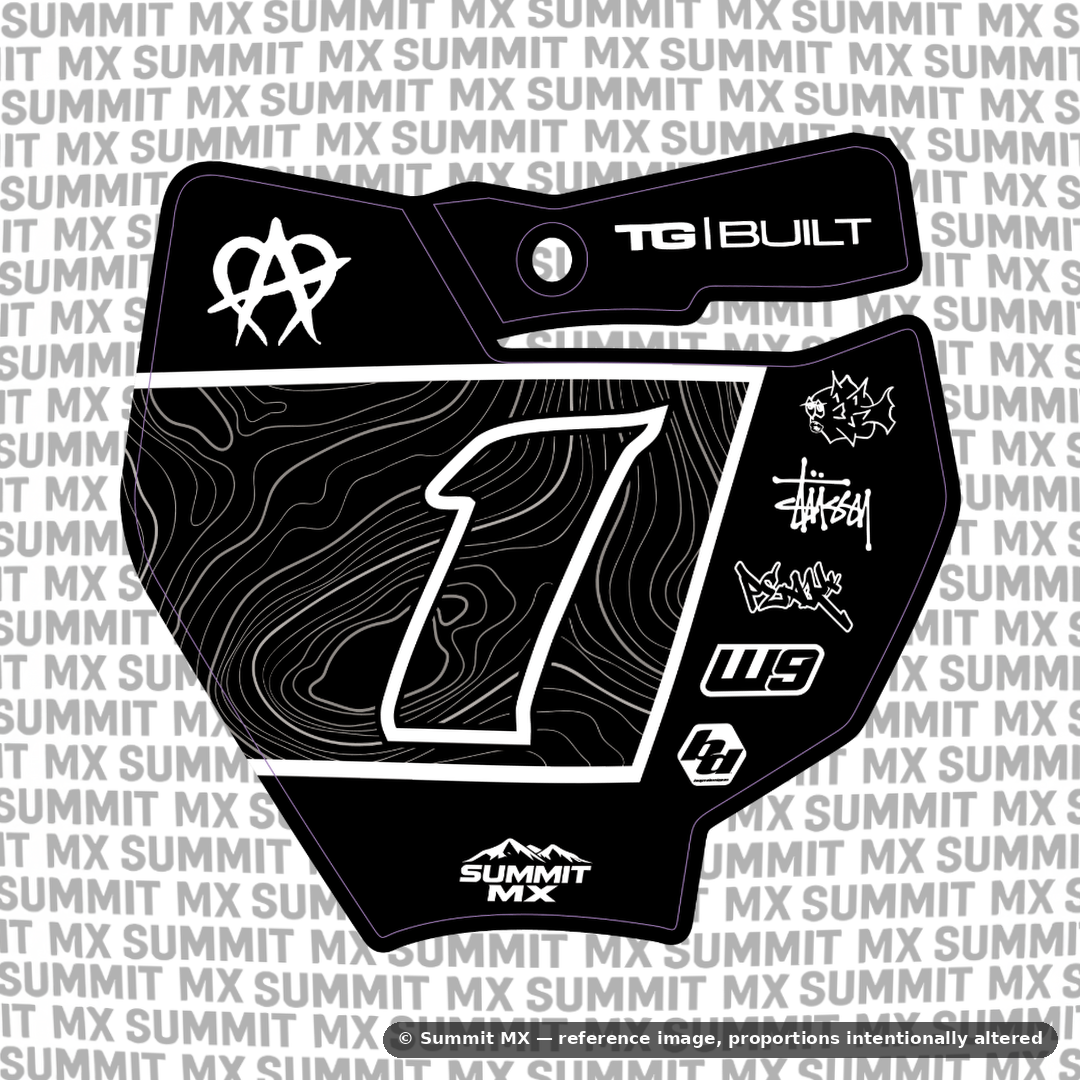 Switchback number plate decal cut for the KTM 65 number plate