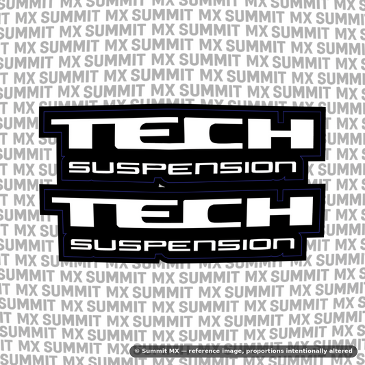 Tech fork tube decal in white colorway — Summit MX