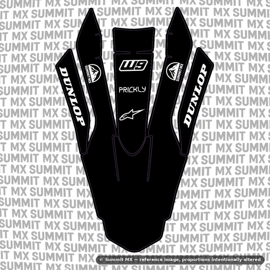 Surron Ultra Bee front fender decal in black colorway — Summit MX