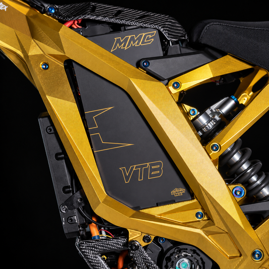 Ventus 72V 50Ah battery decal installed on an eMoto build — Summit MX
