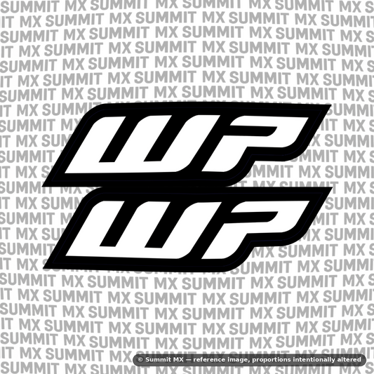WP fork tube decal white colorway — Summit MX