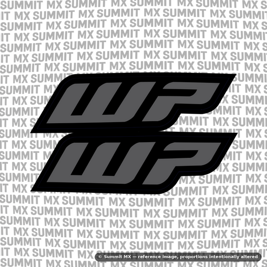 WP fork tube decal gray colorway — Summit MX