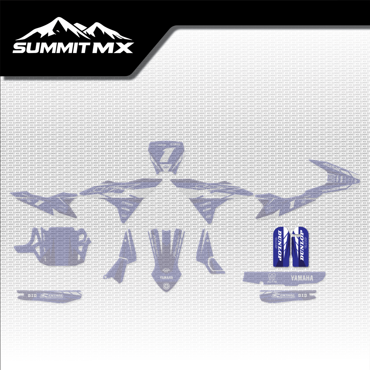 Yamaha Inspired Altis Delta Fork Guard Decals placement on the full kit