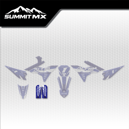 Yamaha Inspired Altis Sigma Fork Guard Decals placement on the full kit
