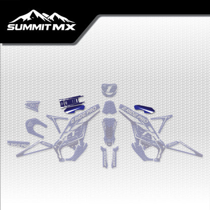 Yamaha Inspired E-Ride Pro Battery Lid Decals placement on the full kit