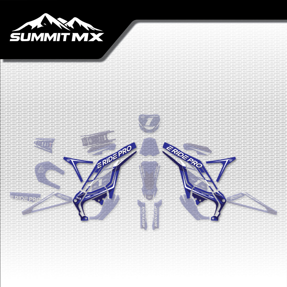Yamaha Inspired E-Ride Pro Frame Decals placement on the full kit