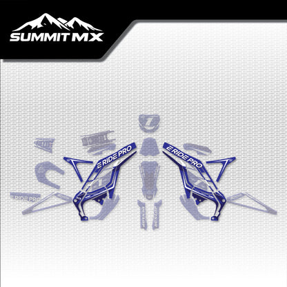 Yamaha Inspired E-Ride Pro Frame Decals placement on the full kit