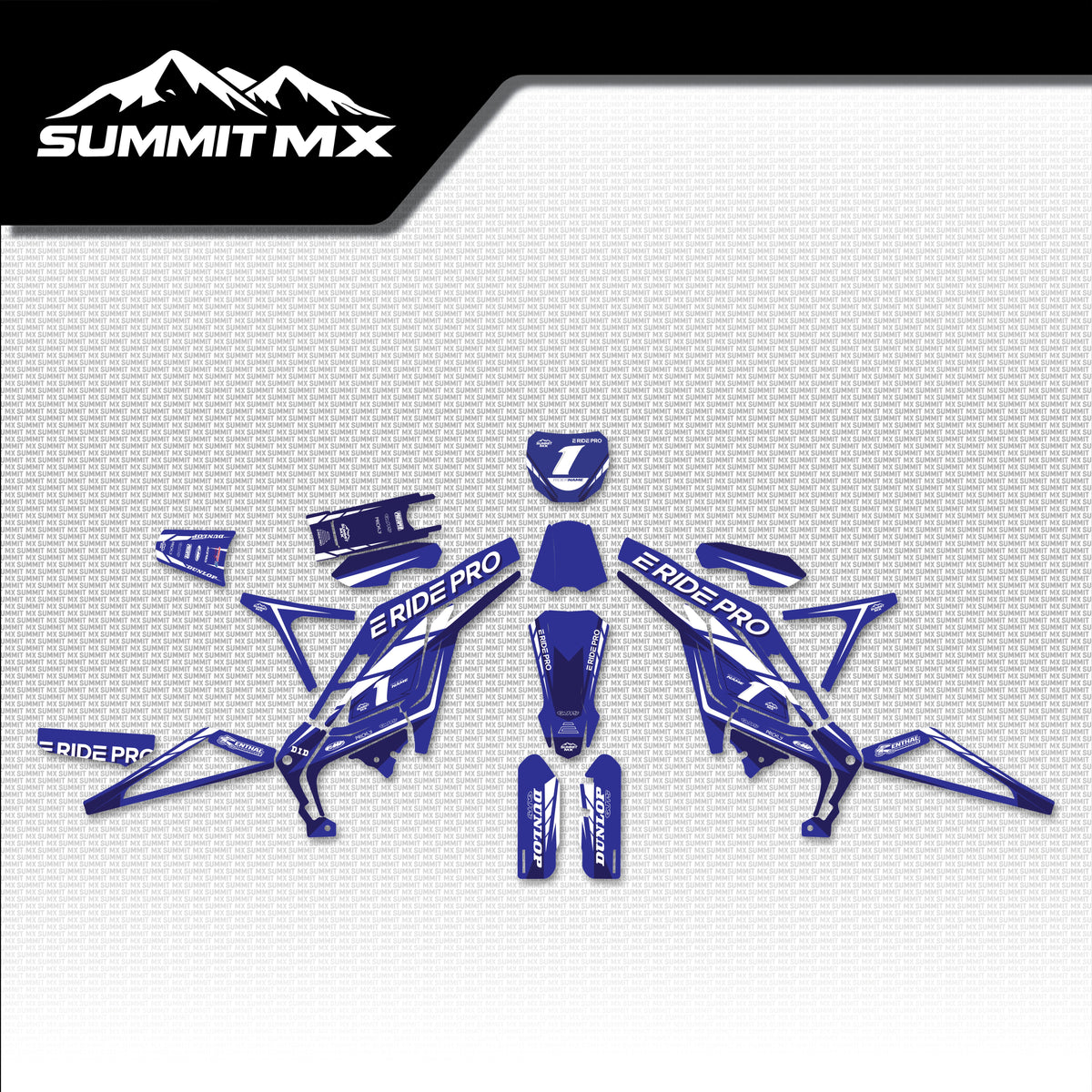 Yamaha Inspired E-Ride Pro Graphics Kit for the 3.0, no skid plate or rear mud guard