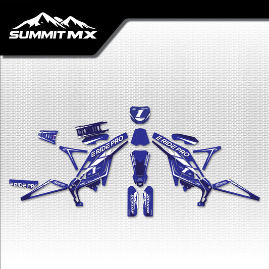 Yamaha Inspired E-Ride Pro Graphics Kit for the 3.0, no skid plate or rear mud guard