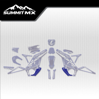 Yamaha Inspired E-Ride Pro Skid Plate Decals placement on the full kit