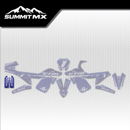 Yamaha Inspired ETM RTR Fork Guard Decals placement on the full kit