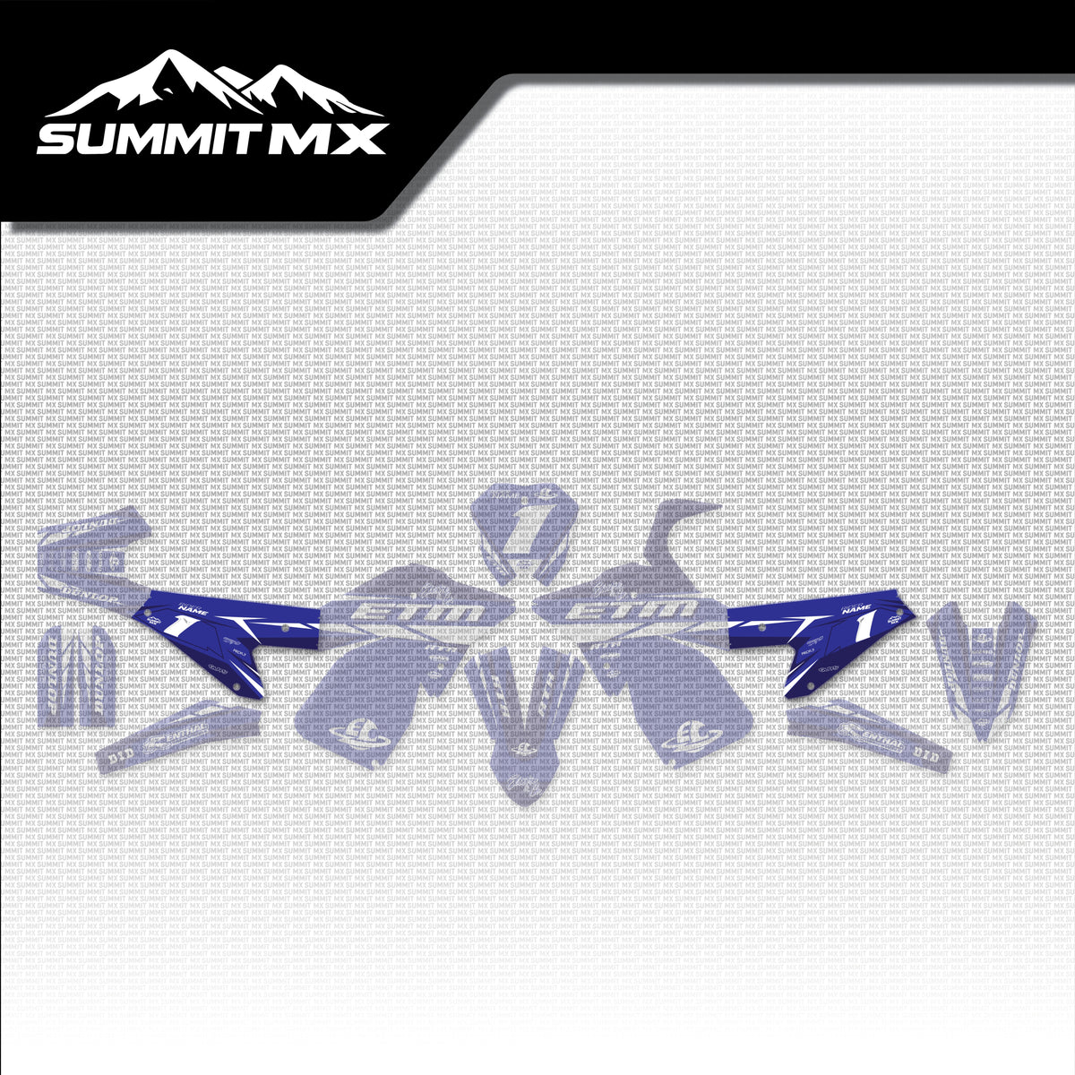 Yamaha Inspired ETM RTR Side Number Plate Decals placement on the full kit