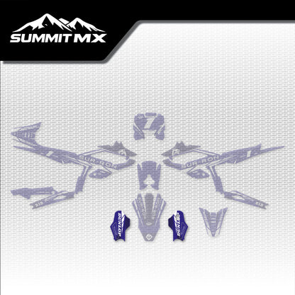 Yamaha Inspired Hyper Bee Fork Guard Decals placement on the full kit