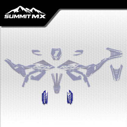 Yamaha Inspired RFN Warrior Pro SX-E15 Fork Guard Decals placement on the full kit