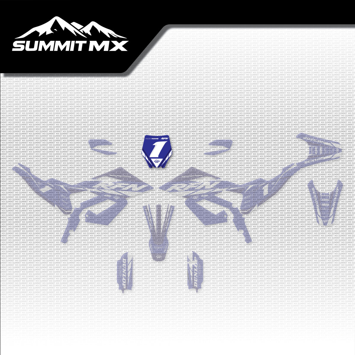 Yamaha Inspired RFN Warrior Pro SX-E15 Number Plate Decal placement on the full kit