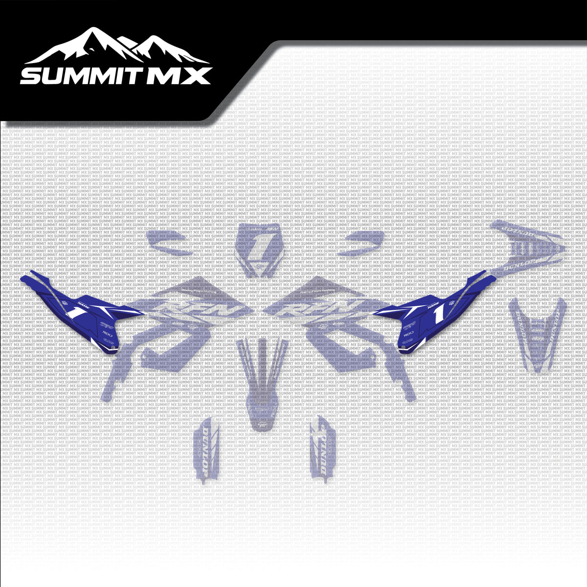 Yamaha Inspired RFN Warrior Pro SX-E15 Side Number Plate Decals placement on the full kit